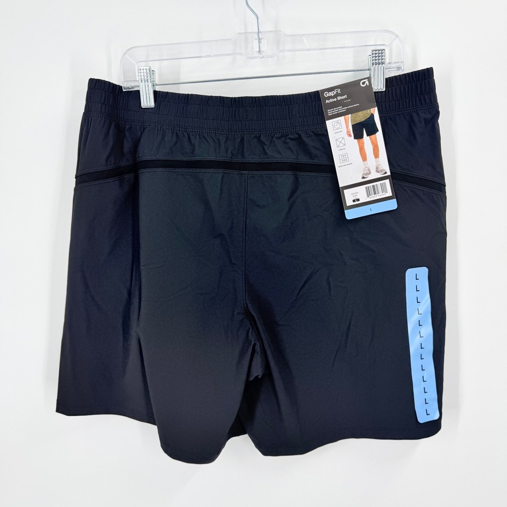 GapFit Active Short Mens Large Black Stretch Moisture Wicking Quick Dry - Picture 2 of 7